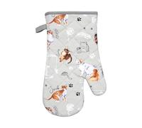 SiXsigma Sports Single Oven Gloves Heat Resistant For Cooking - Quick Dry Oven Mitts Kitchen Gloves For BBQ, Cooking, Grilling & Baking For Women & Men (Smart Cats)