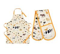 SiXsigma Sports Unisex Chefs Apron & Double Oven Gloves Set Butchers Kitchen Cooks Restaurant Bistro BBQ School College POCKETS 100% Cotton Adult Men’s & Womens Novelty