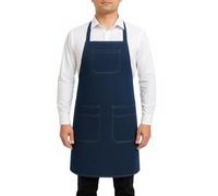 SiXsigma Sports Unisex Chefs Apron For Home And Kitchen - Quick Dry Novelty Cotton Aprons For Cooking, BBQ, Grill & Baking - Ideal Aprons Christmas Gifts For Women & Men (Oxford Denim)