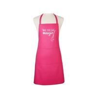 SiXsigma Sports Unisex Chefs Apron For Home And Kitchen - Quick Dry Novelty Cotton Aprons For Cooking, BBQ, Grill & Baking - Ideal Aprons Christmas Gifts For Women & Men (Bright Pink)