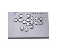 SIXSIR Leverless Arcade Stick Gaming Controller M16+ Large & Slim Aluminum Alloy Template - 16 Key Crystal Low-Profile Switches - Custom RGB Leverless Controller for PC/PS4/PS3/Switch(Grey)