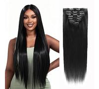 Sixstarhair Clip in Hair Extensions Black Women Brazilian Remy Human Hair 9A Grade Silky Straight Clip in Extensions 120Grams Natural Black 20Inch Double Weft 7 Pieces with 17Clips
