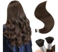 Sixstarhair Keratin Tip Hair Extensions Human Hair Chocolate Brown 50G/Pack Invisible Clod Fusion Itip Human Hair Extensions 18 Inch Brown I Tip Remy Human Hair Extensions 50 Strands