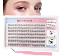 Sixstarhair Pre Glued Eyelashes 119pcs Self Adhesive Cluster Lashes Kit with Tweezers Natural Individual Eyelashes No Glue Needed Wispy Reusable Press on Lashes Easy to Apply 10-14mm