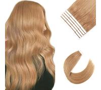 Sixstarhair Strawberry Blonde Tape in Hair Extensions 20 Pieces Remy Human Hair Extensions Double Side Tape Attached Invisible Hair Extensions [Color 27 Strawberry Blonde 14inch]