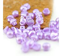Sixstore 10mm Buttons Round Domed Sewing 50pcs Faux Pearl Buttons Baby Buttons for Cardigans Semi-Circular Knitting Buttons Decorative Buttons for Shirt Skirt, Purple