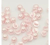 Sixstore 10mm Buttons Round Domed Sewing 50pcs Faux Pearl Buttons Baby Buttons for Cardigans Semi-Circular Knitting Buttons Decorative Buttons for Shirt Skirt, Baby Pink