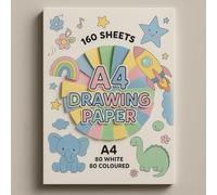 Sixstore 160 Sheets of Drawing Paper A4 Size, 80 White & 80 Coloured for Kids Craft Colouring Art Hobby, Premium Art Paper for School Projects