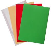 Sixstore 20 Sheets A4 Metallic Card 250 GSM, Craft Supplies for Kids, Ideal for Craft Activities and Decoration Making, Christmas Green, Red, Silver, Gold