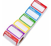 Sixstore 200 PCS Name Tag Labels 90×57mm '' Hello My Name is '' Coloured Name Badge Stickers Waterproof Self-Adhesive Removable Decals for Office Classroom