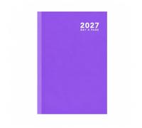 Sixstore 2026 A4 Day to Page Colour Fashion A4 DAP Diary, Day A Page Desk Diary Ribbon Marker, Purple
