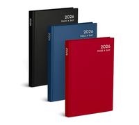 Sixstore 2026 A5 Day to Page Colour Fashion A5 2026 DAP Diary, Day A Page Desk Diary Ribbon Marker with Hourly Slots From 8am to 5pm, 1 Sent at Random