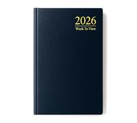 Sixstore 2026 A5 Week to View 2026 Diary Colour Fashion A5 WTV Year Planner Desk Ribbon Marker, Black