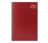 Sixstore 2026 Appointment Week to View A4 Diary, A4 WTV Planner Hardback Cover Casebound, Hourly Appointment Slots from 9:00 to 17:30 Monday to Friday, Red
