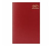 Sixstore 2027 Appointment Week to View A5 Diary, A5 WTV Planner Hardback Cover Casebound, Hourly Appointment Slots from 9:00 to 17:30 Monday to Friday, Red