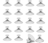 Sixstore 20Pcs Suction Cups Window Suckers Glass Suction Pads 40mm M5 Threads Clear Plastic Sucker Pads Without Hooks for Decor Camping Car Caravan Kitchen Toothbrush Soap Suction Holder