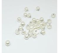 Sixstore 30Pcs 10mm Cream Pearl Buttons with Hook Baby Buttons for Cardigans Semi-Circular Knitting Button Decorative for Shirt Skirt, Plush Toys Eyes
