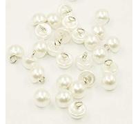 Sixstore 30pcs 10mm White Faux Pearl Buttons Baby Buttons for Cardigans Semi-Circular Knitting Buttons Decorative Buttons for Shirt Skirt