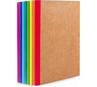 Sixstore 8 Pack Kraft Notebooks A5, 60 Pages per Book Lined Notepad Journal Bulk, Soft Brown Cover Multipack Notebook for Students Travelers Making Plans, Writing Office School Supplies