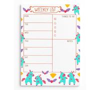 Sixstore A4 Cute Unicorn Weekly Planner Pad - 52 Sheets Week to View Schedule Organizer Notepad, To-Do List Desk Planner, Appointment and Menu Diary