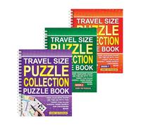 Sixstore A5 Spiral Bound Travel Size 3 in 1 Puzzle Collection Book