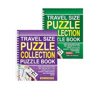 Sixstore A5 Spiral Bound Travel Size 3 in 1 Sudoku, Word Search, Crossword Puzzle Collection Book, 2 Books Supply - Choose Your Set (SET 2)