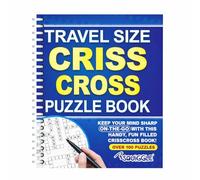 Sixstore A5 Spiral Bound Travel Size Criss Cross Word Search Puzzle Books, Blue