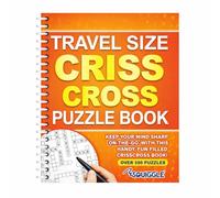 Sixstore A5 Spiral Bound Travel Size Criss Cross Word Search Puzzle Books, Orange