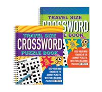 Sixstore A5 Spiral Bound Travel Size Crossword Puzzle Books, Set of 2