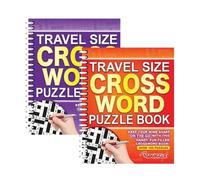 Sixstore A5 Spiral Bound Travel Size Crossword Puzzle Books, Set of 2