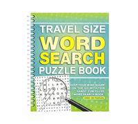 Sixstore A5 Spiral Bound Travel Size Word Search Puzzle Book, Brain Teasers Wordsearch, Green