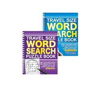 Sixstore A5 Spiral Bound Travel Size Word Search Puzzle Books, Blue and Purple - Set of 2 - Choose Your Set (SET 1)