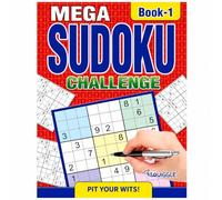 Sixstore A5 Travel Size Mega Sudoku Puzzle Book 200+ Puzzles Brain Games Numbers Books, Red
