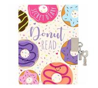 Sixstore A6 Undated Girls Top Secret Diary, Donut, 15 x 11cm