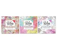Sixstore Adult Colouring Books, Set of 3 Books, 180 Designs - Animal, Floral, and Pattern Illustrations - Mindfulness and Relaxing Drawing Pad - Series 2