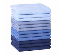 Sixstore Men's Cotton Gents Hankies Set, 12 Pack Large Handkerchiefs 100% Cotton, Premium Pocket Squares for Men & Women, Classic Hankies for Grooms, Weddings, Prom, Party
