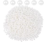 Sixstore Pearl Beads for Craft, 1000pcs White Faux Fake Pearls, 4 MM Small Sew on Pearl Beads with Holes for Jewelry Making, Bracelets, Necklaces, Hairs, Crafts, Decoration and Vase Filler
