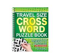 Sixstore Wiro A5 Spiral Bound Travel Size Crossword Puzzle Book, Cross Word Brain Teasers, Green