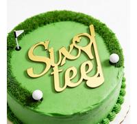 Sixtee Cake Topper,Gold Metallic Acrylic 60 Years,Sixtee Golf 60th Birthday,Hello 60,Cheers to 60 Years,Happy 60th Cake Pick for Sport Theme Birthday Celebrating Anniversary Party Decorations Supplies