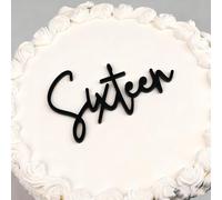 Sixteen Cake Topper,Happy 16th Birthday Cake Topper,Black Cheers to 16 Years Birthday Cake Pick 16 Fabulous Cake Decoration for Happy 16th Birthday Anniversary Party Cake Decorations Supplies
