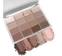 Sixteen Color Eyeshadow Palette, Brown Grey Nude Eye Shadow Pallets for Women, Long Lasting Highly Pigmented Shimmer Matte Eye Make-Up, Waterproof Neutral Blendable Eyeshadow Palette