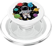 Sixth Birthday Astronaut Planets 6th Cute Adorable Space PopSockets PopGrip for MagSafe