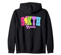 Sixth Grade Lightning Bolt Retro Fun Zip Hoodie