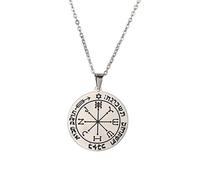 Sixth Pentacle of Mars Necklace for Men Key of Solomon the King Seal Wicca Pentacle Stainless Steel Pendant Talisman for Protection Jewelry Gifts, 0.98*1.06inches, Stainless Steel, No Gemstone
