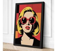 Sixties Icon Pop Art Canvas Wall Art Print 30x20 Inch | Black