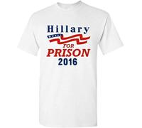 Sixtion Hillary f Prison 2016 President Election Politics DT Adult T-Shirt TeeWhite(3X-Large)