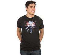 Sixtion The Witcher 3 Medallion Men's Short Sleeve Black Tee Shirt, aBlack, Large
