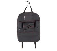 SIXTOL CAR COMPACT SEAT 2 | Car Seat Back Organizer | 7 Storage Pockets, Tissue Holder, Cup Holders & Hooks, Synthetic Leather