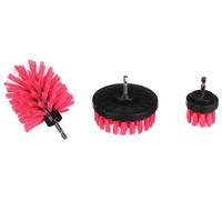 SIXTOL CAR DETAILING DRILL BRUSH PINK 3 | 3-Piece Medium-Stiff Cleaning Brush Set for Drill | Automotive & Home Cleaning | Stylish Pink