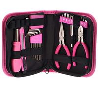 SIXTOL Home Pink 26 Tool Set in a Plastic Case | Pink Tools | Tools for Ladies | Home Tools | 26pcs Tool Kit